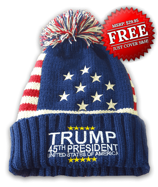 Free Trump Patriotic Winter Beanie