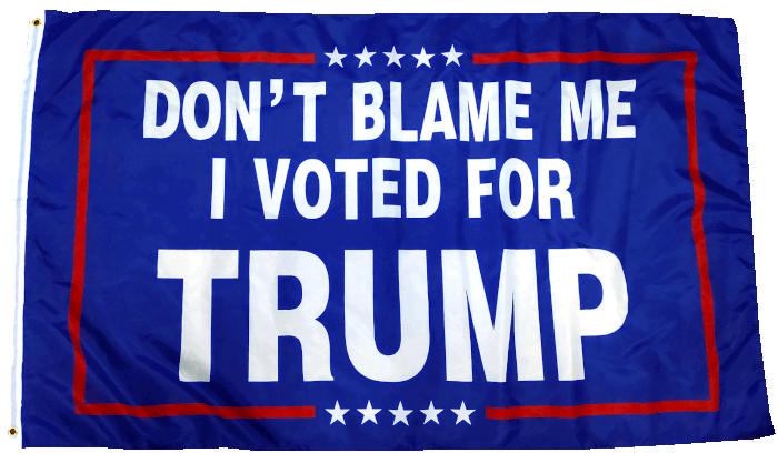 Don't blame me I voted for Trump flag