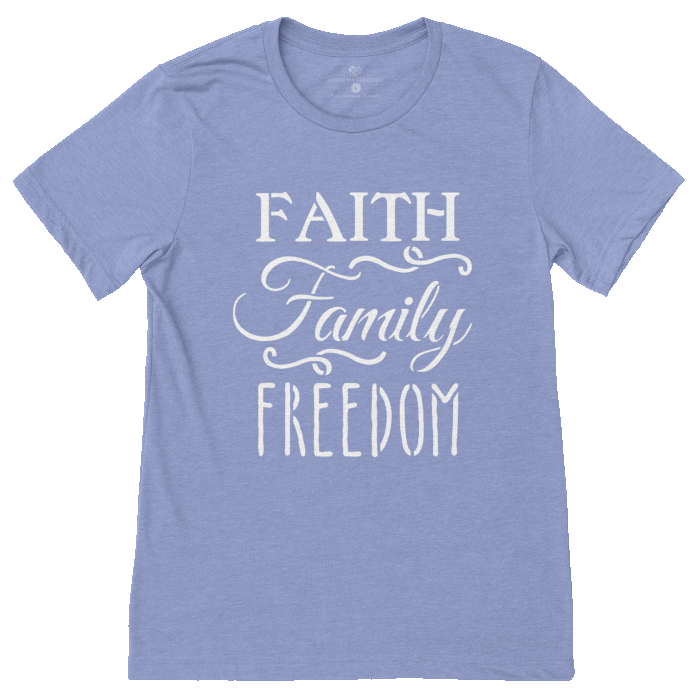 Faith Family Freedom Shirt Blue